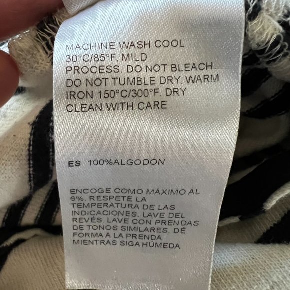 Marimekko Boat Neck Tunic Top Black White Stripe Tie Sides Pullover Shirt Used - Picture 7 of 7